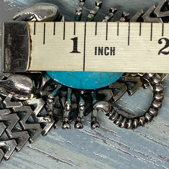 Western Scorpion Turquoise Pendant Chain Bracelet - Picture 9 of 9